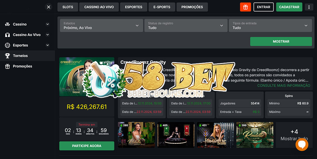 58 bet Bônus