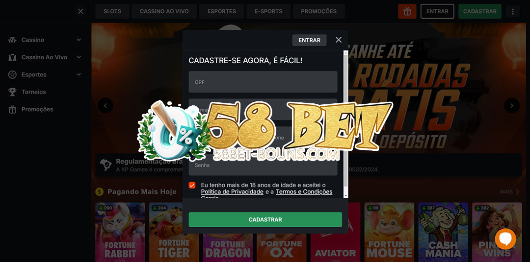 58 bet registrar